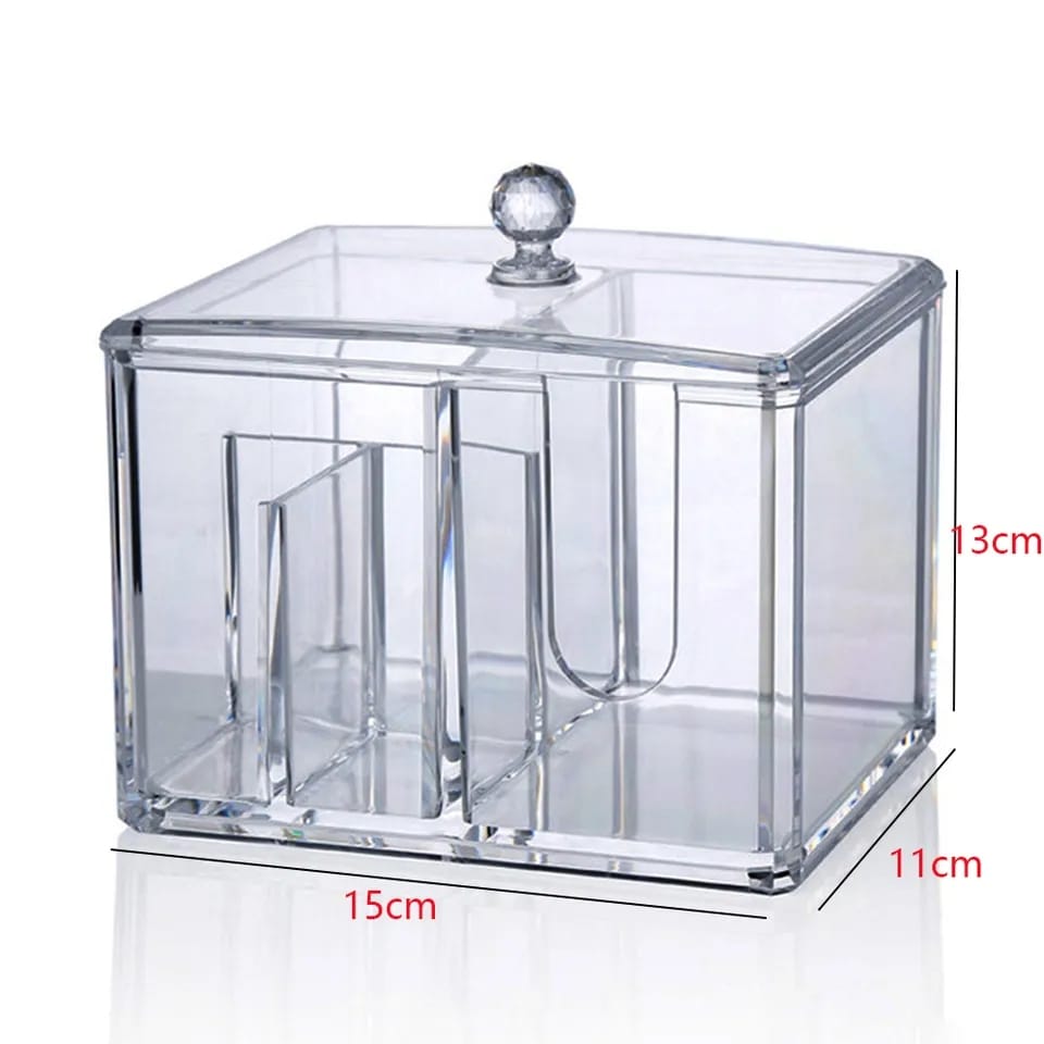 2 in 1 Acrylic Cotton Pod & Tissue Box - All-In-One Store
