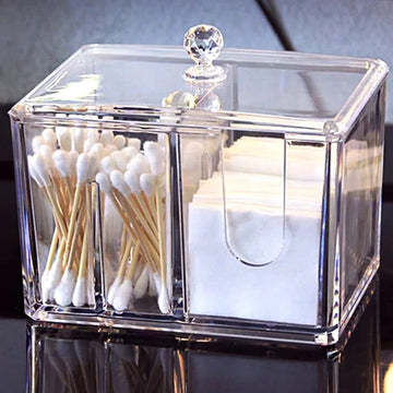 2 in 1 Acrylic Cotton Pod & Tissue Box - All-In-One Store