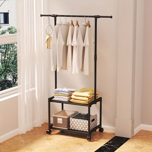 2-layer Floor-Standing Clothes Rack - All-In-One Store