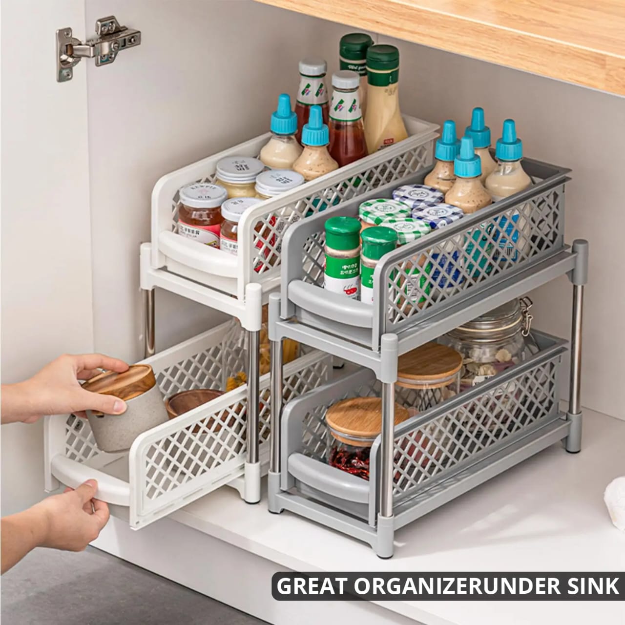 2 - Tier slide Storage Organizer - All-In-One Store