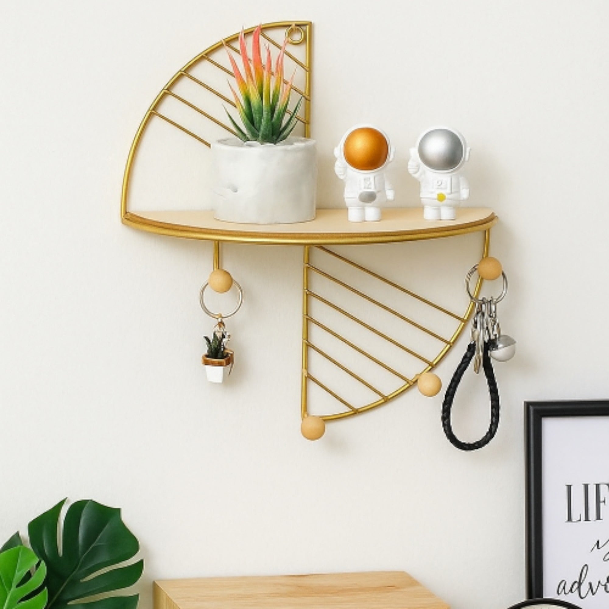 The Evergreen Golden Arc Metal Wall Shelf by Matrix