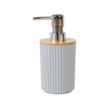 Ribbed Multipurpose Liquid Dispenser with Wooden Lid