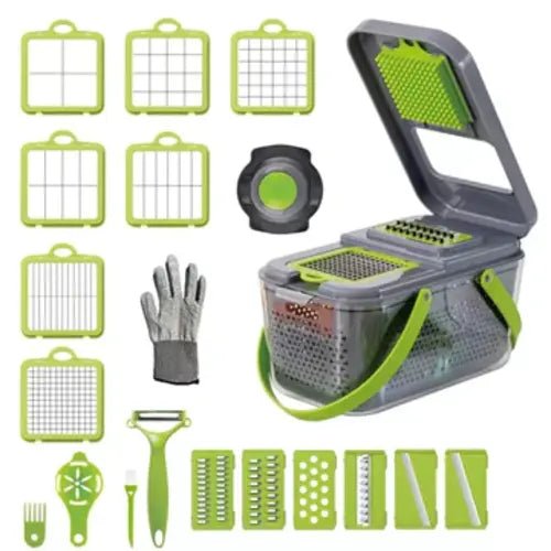 22 in 1 vegetable cutter with storage basket - All-In-One Store