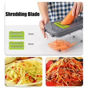 22 in 1 vegetable cutter with storage basket - All-In-One Store