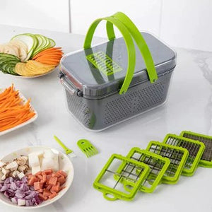 22 in 1 vegetable cutter with storage basket - All-In-One Store