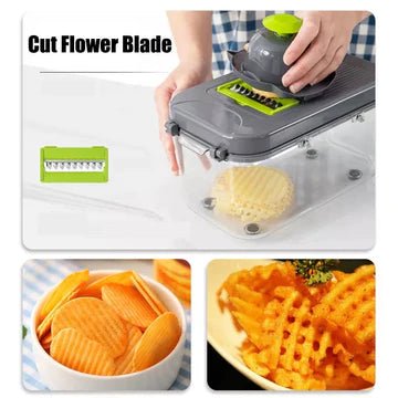 22 in 1 vegetable cutter with storage basket - All-In-One Store
