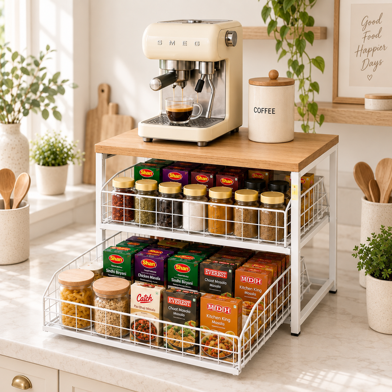 Dual Pull-Out Countertop Organizer by Matrix