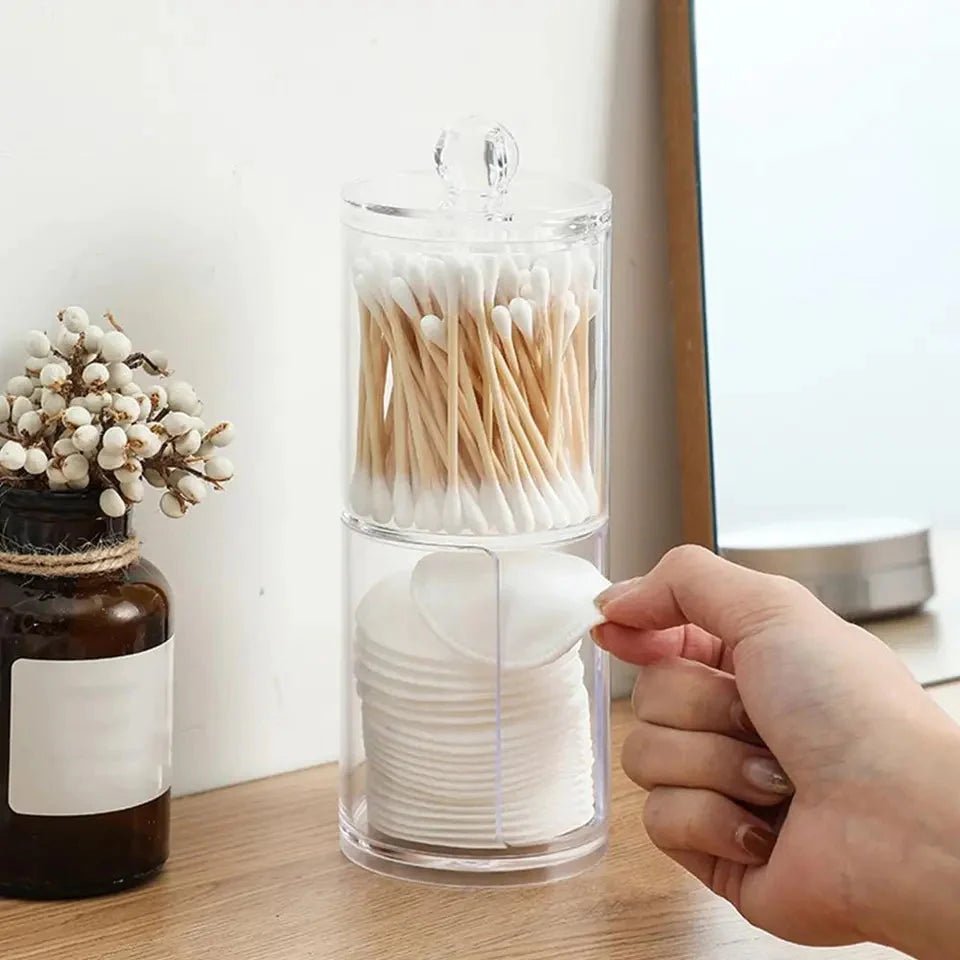 2Pcs Transparent Cotton Puff Storage Box - All-In-One Store