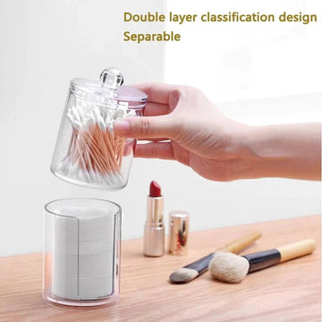 2Pcs Transparent Cotton Puff Storage Box - All-In-One Store