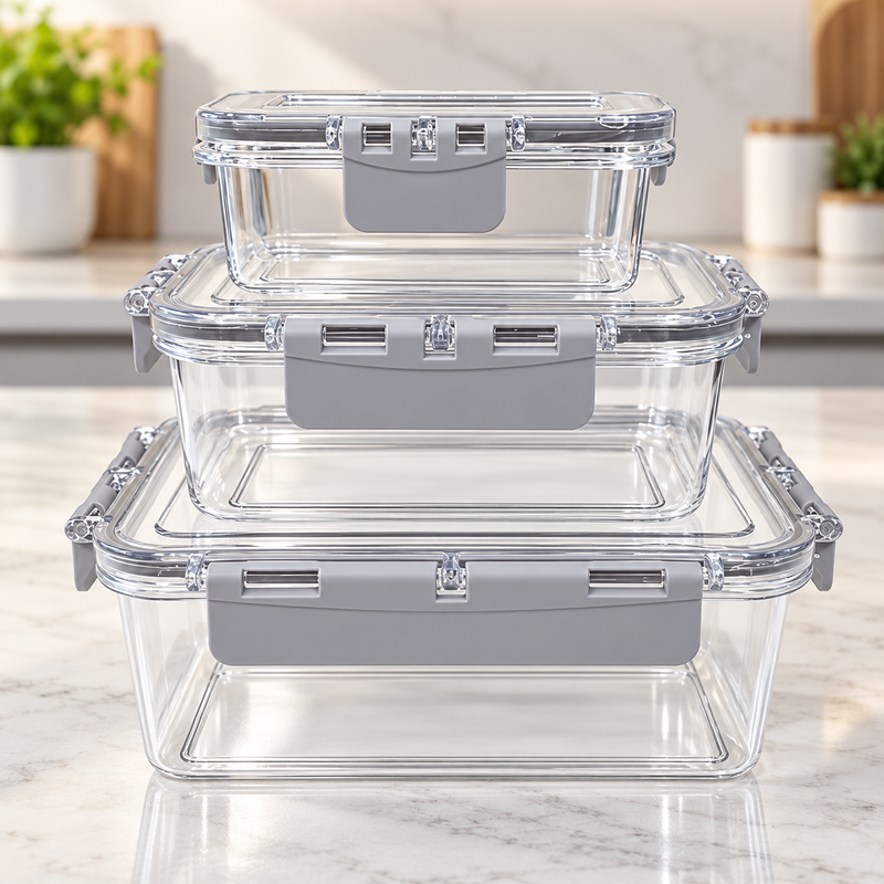 3-Piece Airtight Food Storage Container Set with Locking Lids