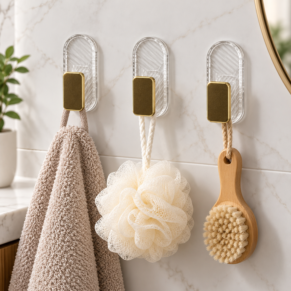 3-Piece Self-Adhesive Wall Hook Set – No Drilling Required