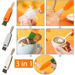 3 In 1 Carrot Shaped Cleaning Brush With Nylon Wire - All-In-One Store