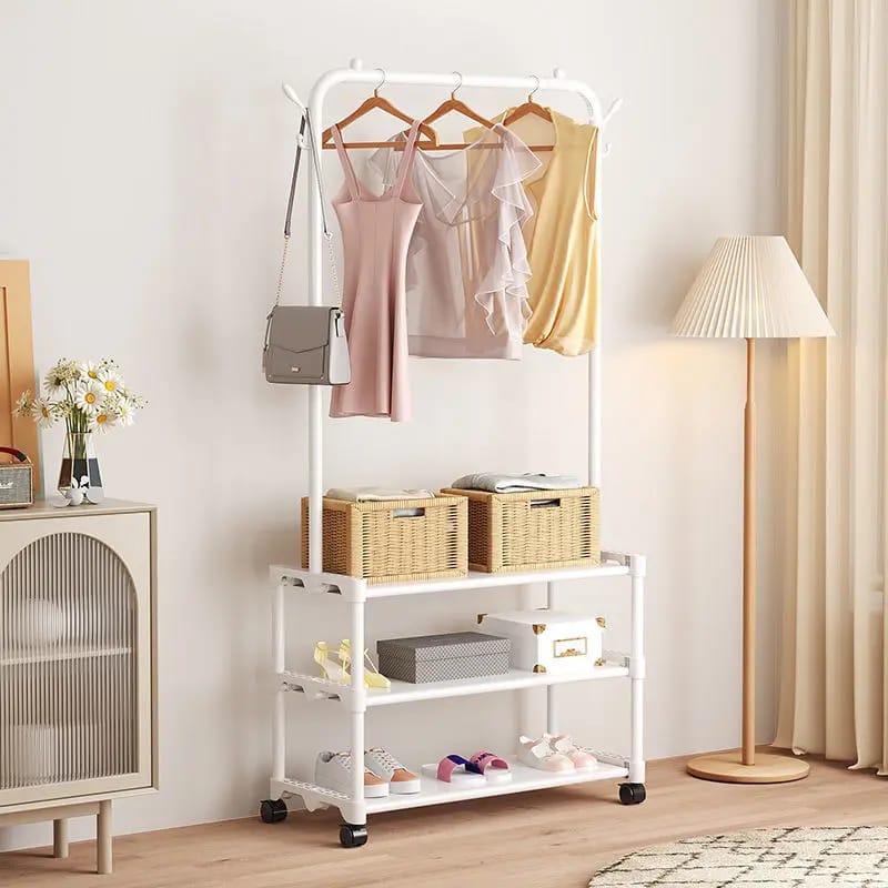 3 Layer Multi - Functional Shoe Hat Rack - Black - All - In - One Store