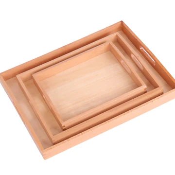 3 Pcs Wooden Serving Tray Set - All-In-One Store