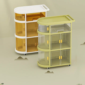 3 Tiered Foldable Storage Cabinet Freestanding Toy Organizing Cart - All-In-One Store