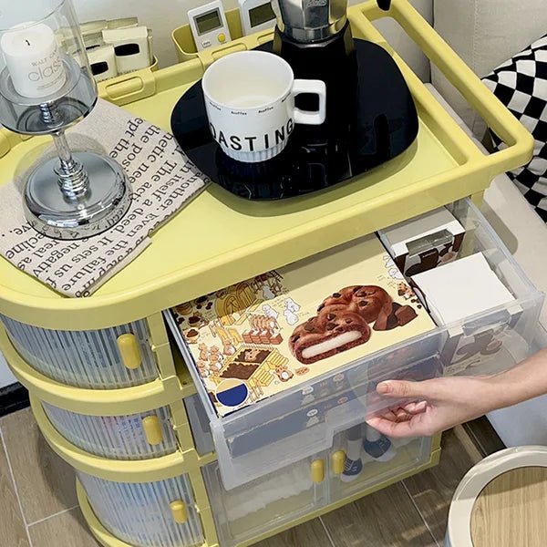 3 Tiered Foldable Storage Cabinet Freestanding Toy Organizing Cart - All-In-One Store