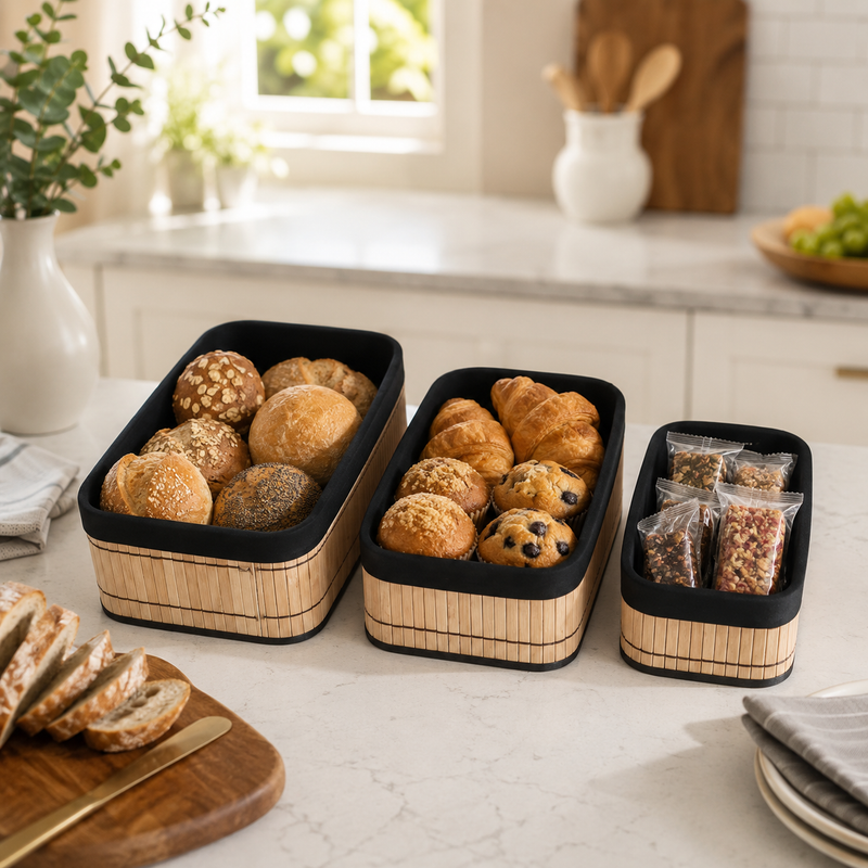 3-Pcs Rectangular Storage Basket Set