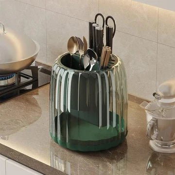 360 Rotation Transparent Knife Stand - All-In-One Store