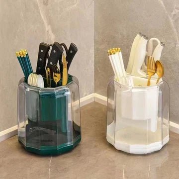 360 Rotation Transparent Knife Stand - All-In-One Store