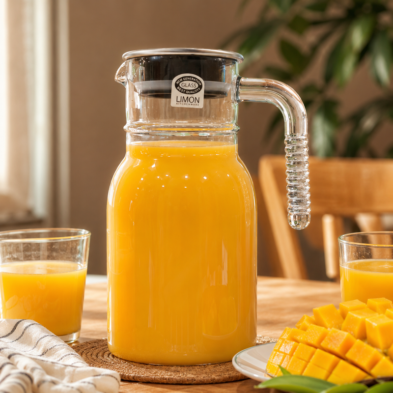 Clear 1 Liter Glass Pitcher (2349) by Limon