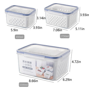 3pcs Storage Box With Drain - All-In-One Store
