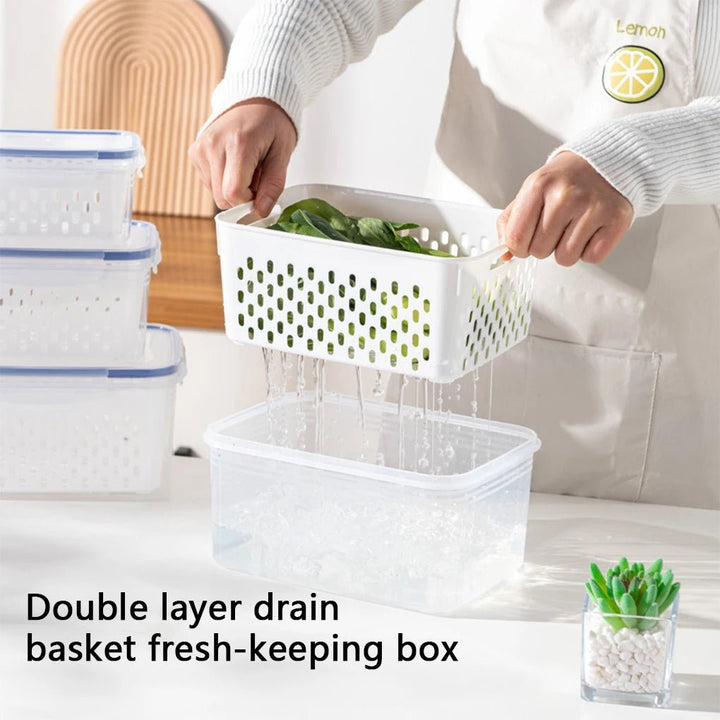 3pcs Storage Box With Drain - All-In-One Store