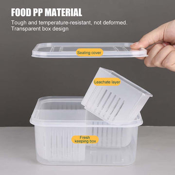 4 in 1 Vegetable & Fruit Storage Box With Lid - All-In-One Store
