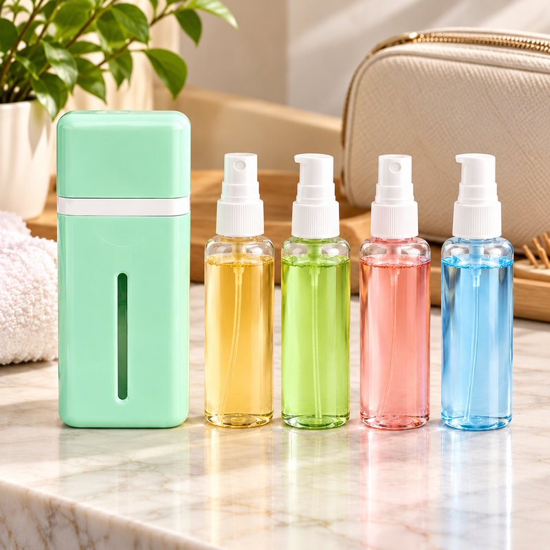 4-in-1 Travel Toiletry Kit with 4 Refillable Spray Bottles