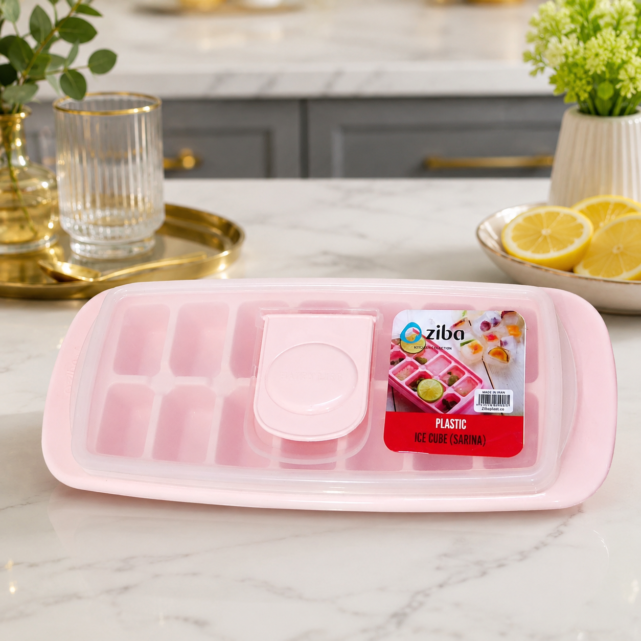 14-Grid Ice Cube Tray with Lid (35005) by Ziba