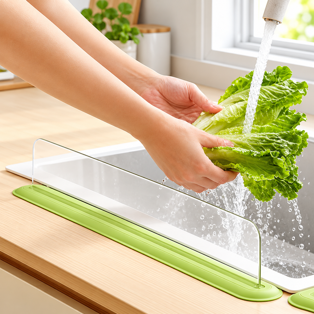 44 cm Sink Splash Guard with Suction Cup Base