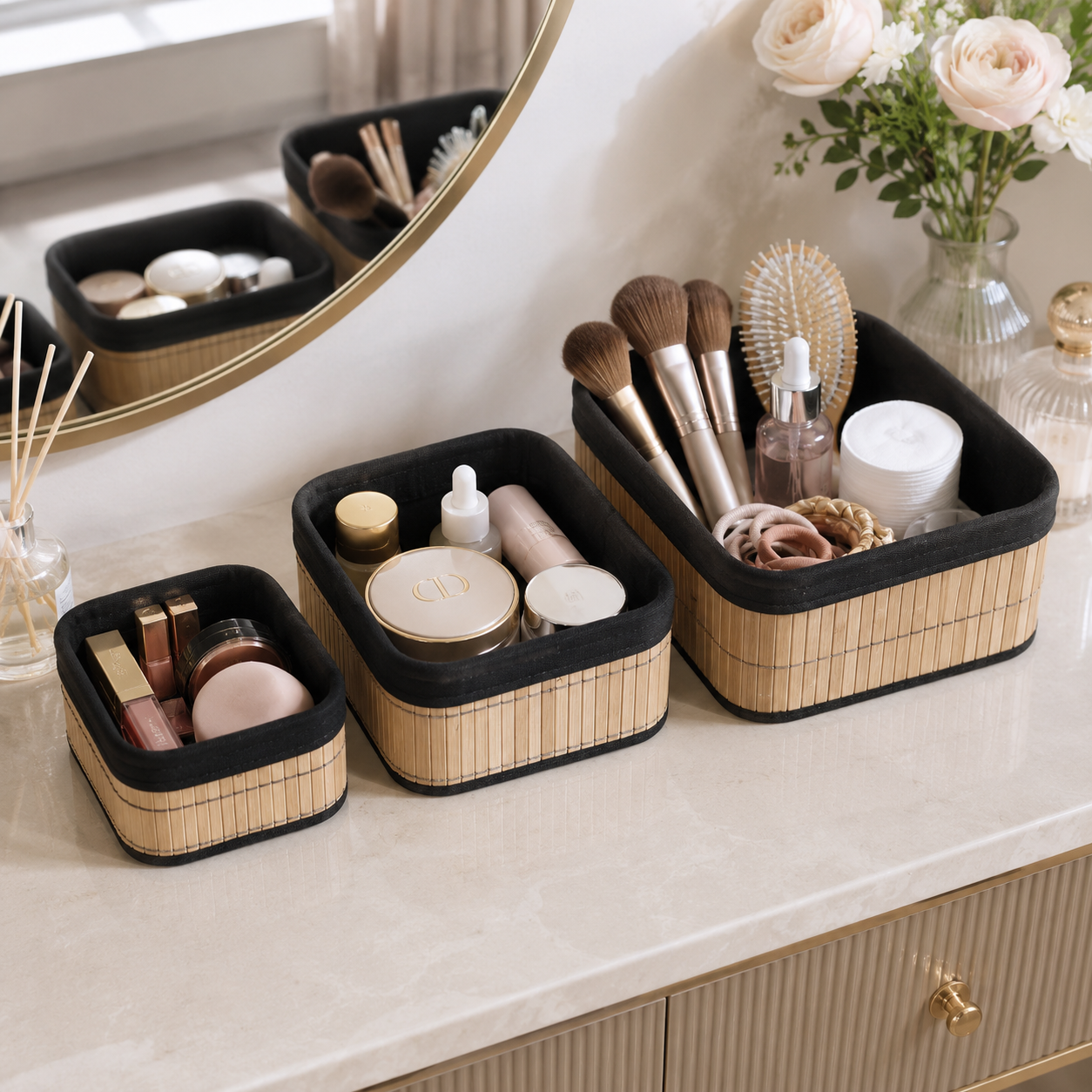 3-Pcs Square Storage Basket Set