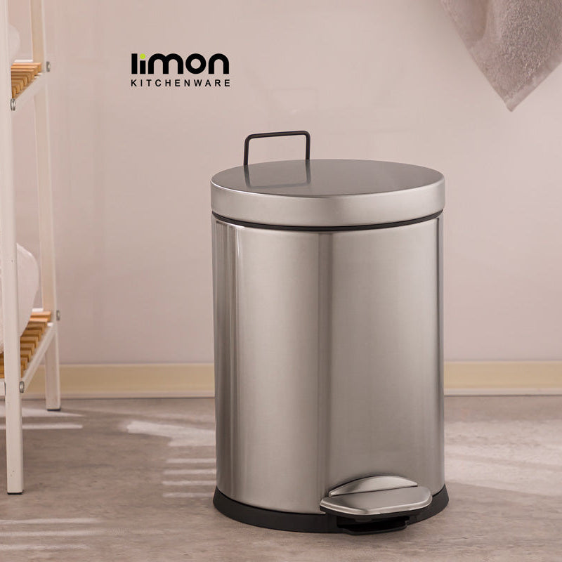 Steel Dustbin with Pedal & Removable Inner Bucket (2117) by Limon