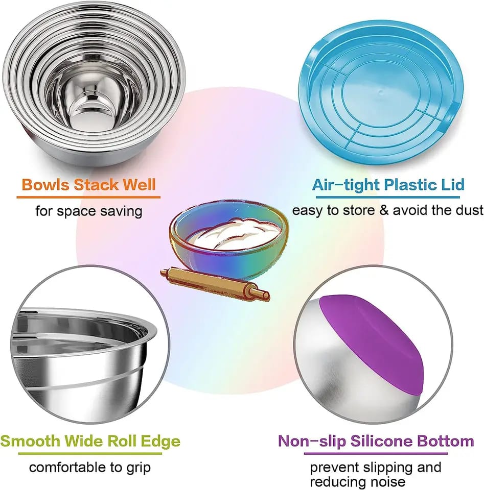 5pcs Steel Bowl Set - All-In-One Store