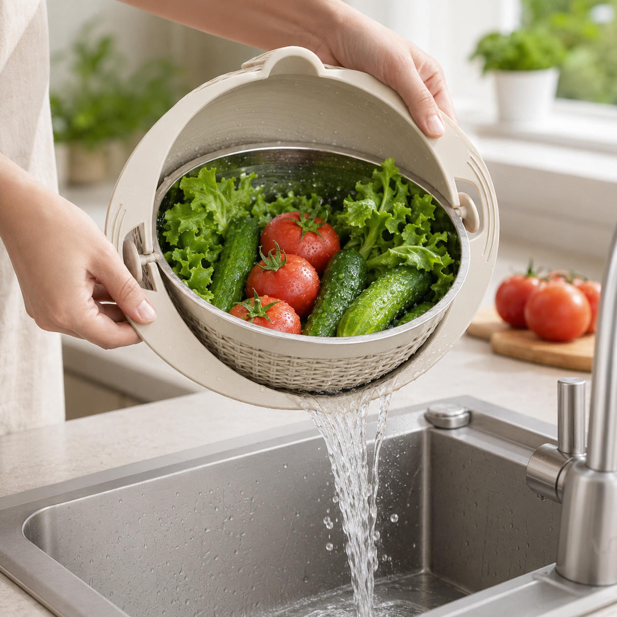 6-Piece Colander & Mixing Bowl Set with Grating & Slicing Attachments
