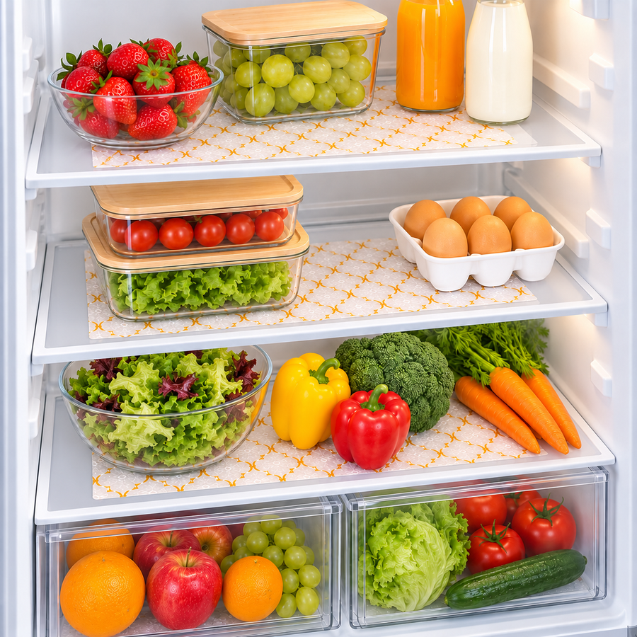 6-Piece EVA Non-Slip Fridge & Drawer Mats, 30 x 45 cm