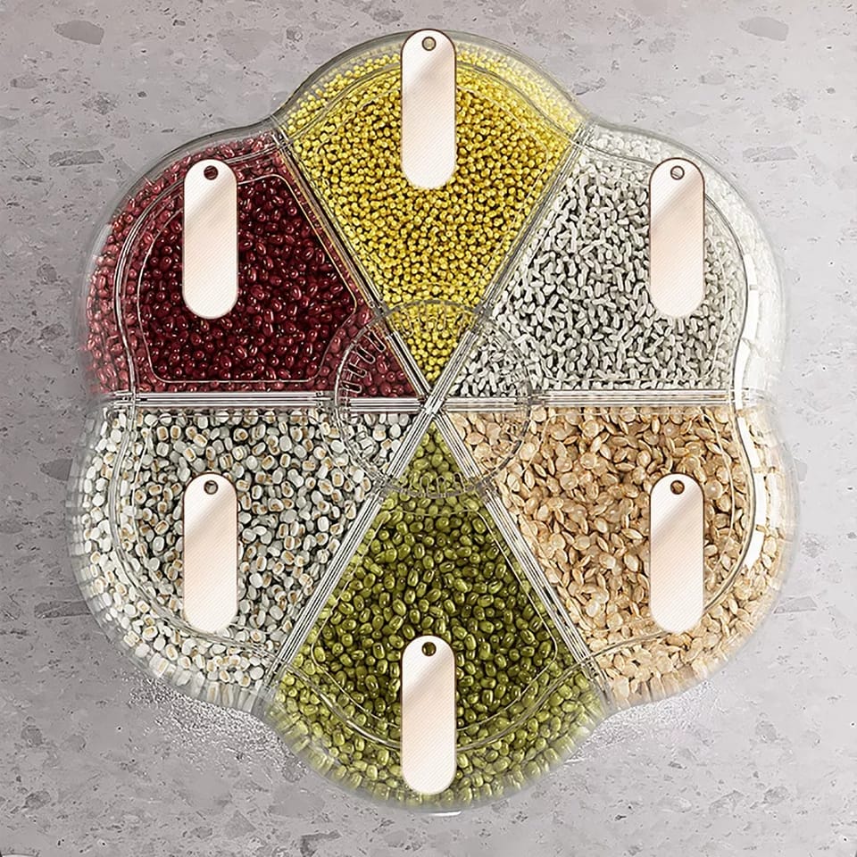 6-grid rotating grain container - All-In-One Store