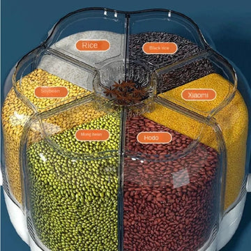 6-grid rotating grain container - All-In-One Store