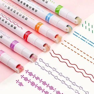 6 Pcs Line Shaped Colorful Stamp Markers - All-In-One Store