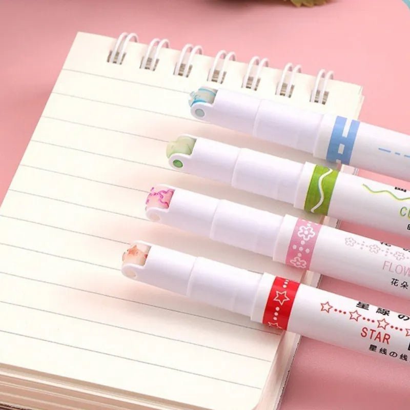 6 Pcs Line Shaped Colorful Stamp Markers - All-In-One Store