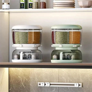 6-Slot Rotatory Grains & Egg Storage Bucket - All-In-One Store