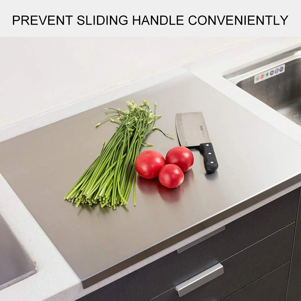Non-Slip Stainless Steel Board for Cutting, Dough Rolling & Dumpling Prep