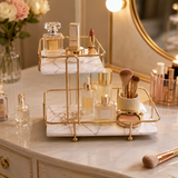 SquaRectangle 2-Tier Golden Vanity Stand by Matrix