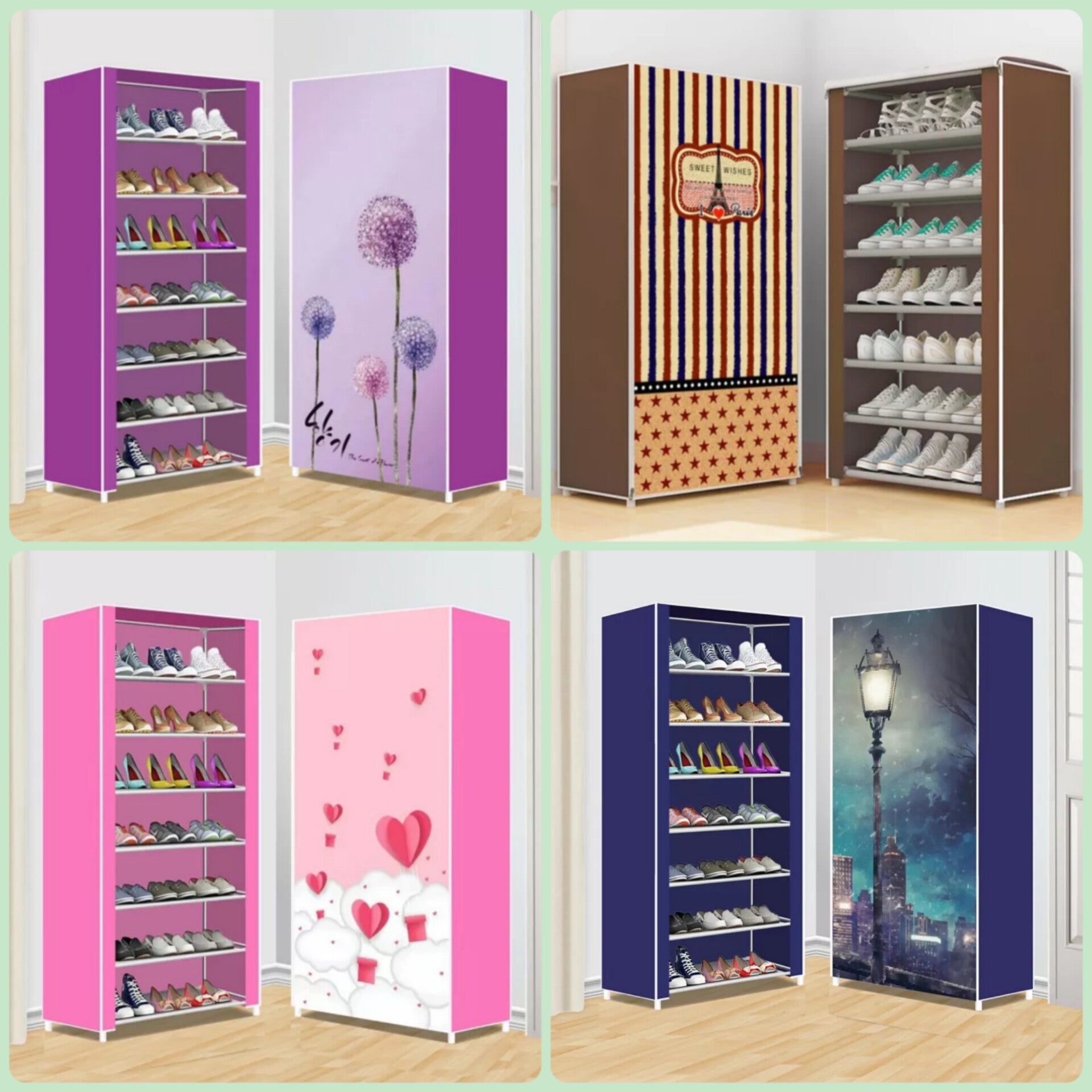 7 Layers Zipper Cover Shoes Rack - All-In-One Store