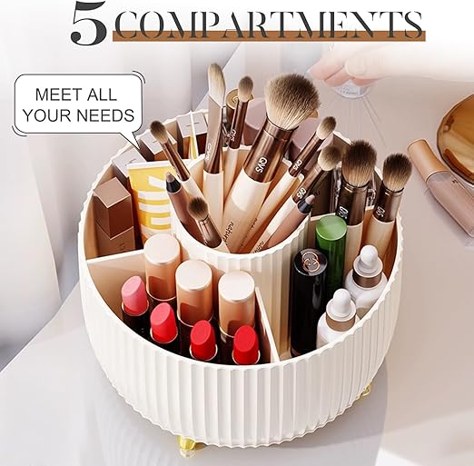 Space-Saving Rotating Cosmetic Holder