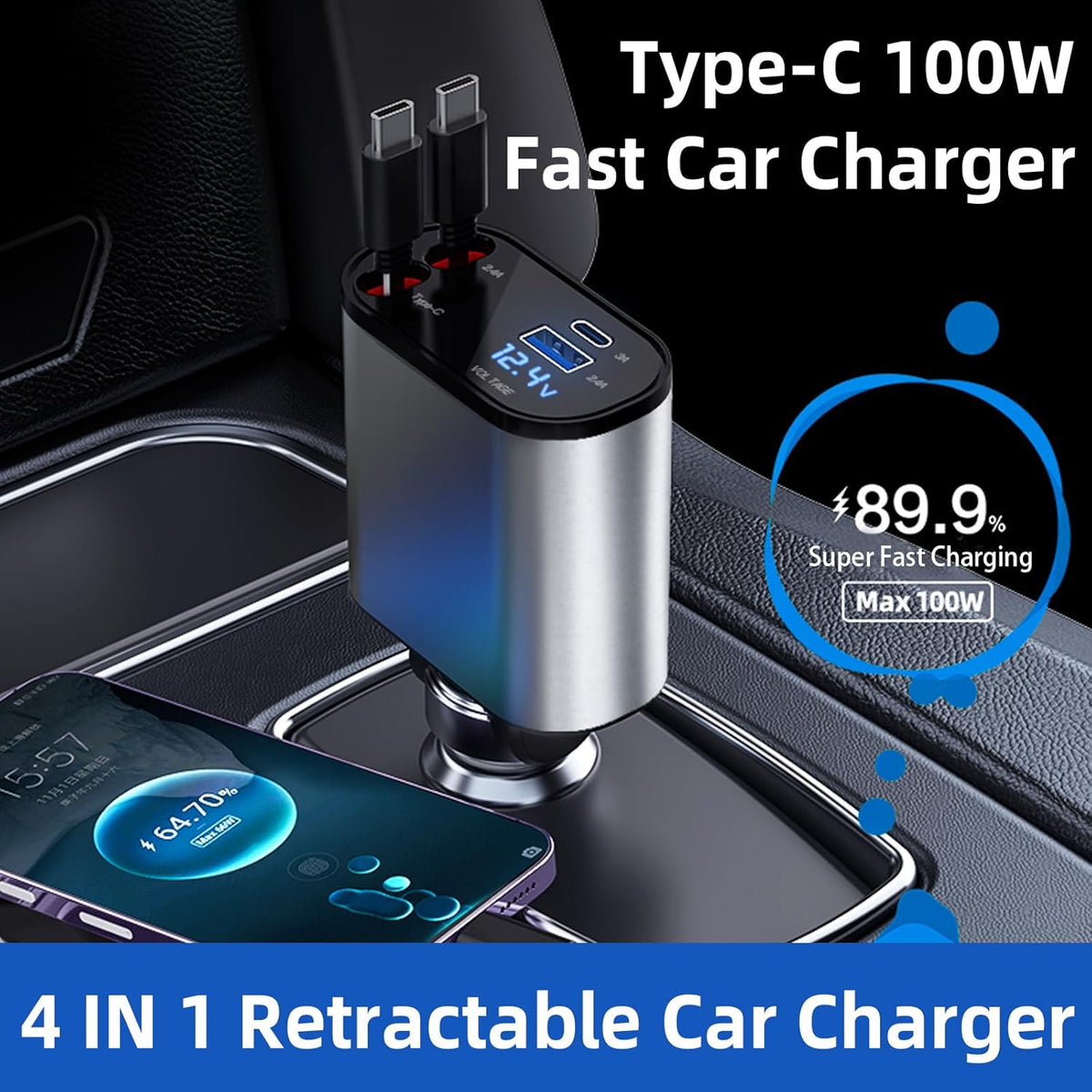 PowerFlex 4-in-1 Multi-Function Car Charger