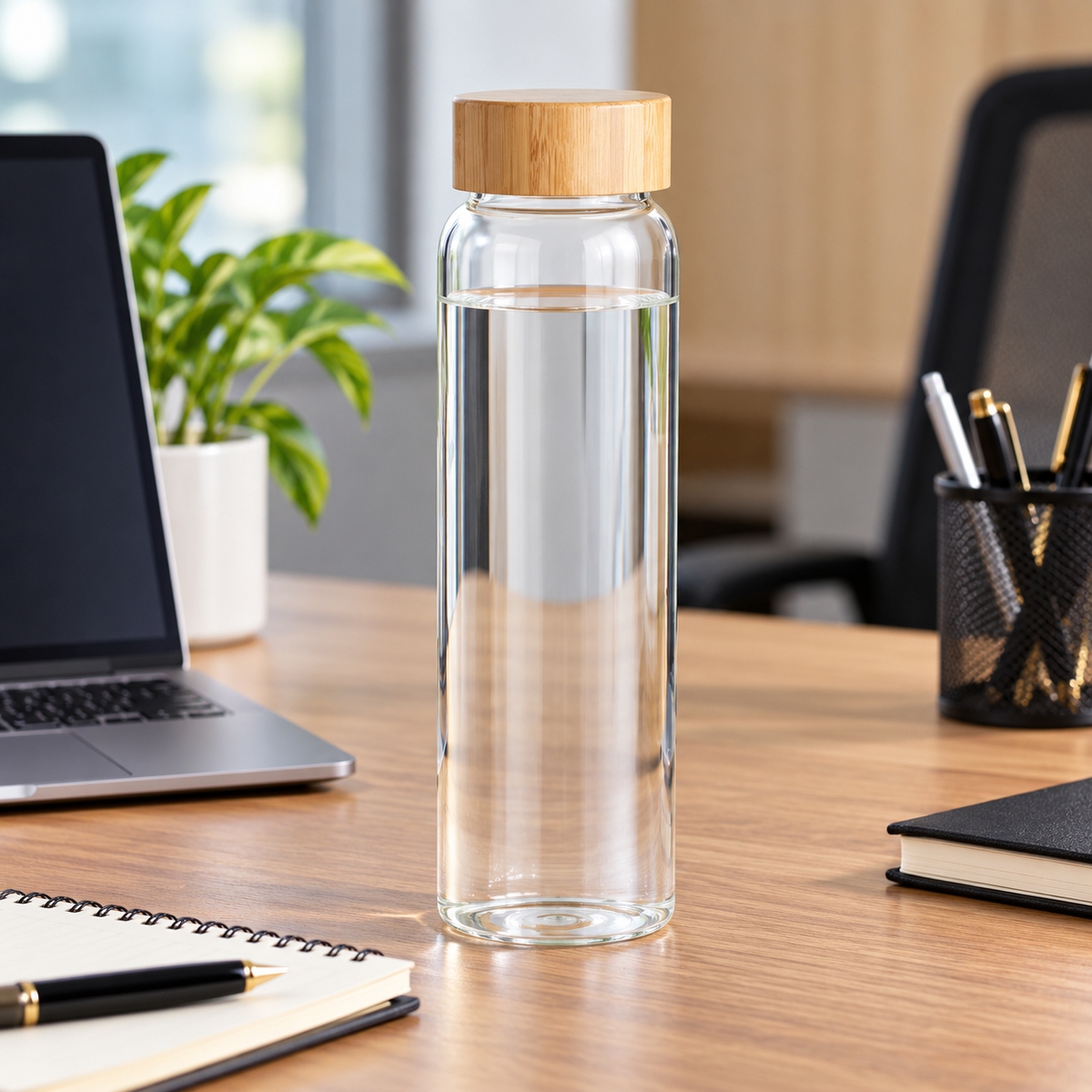 750 ml Leakproof Borosilicate Glass Bottle with Wooden Lid