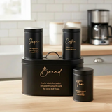 Luxury 4-Piece Bread, Tea, Coffee, and Sugar Canister Set