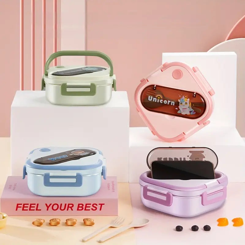 SnackPals Lunch Keeper - Kids Lunch Box with Reusable Spoon & Fork