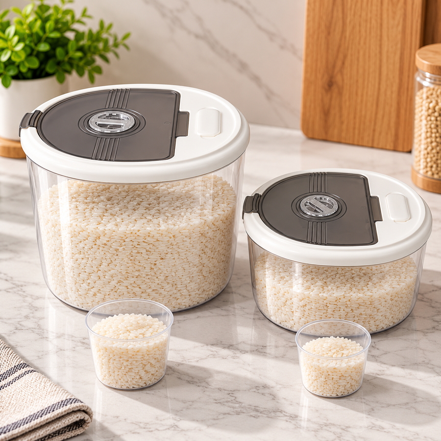 Airtight Clear Rice Storage Container with Measuring Cup
