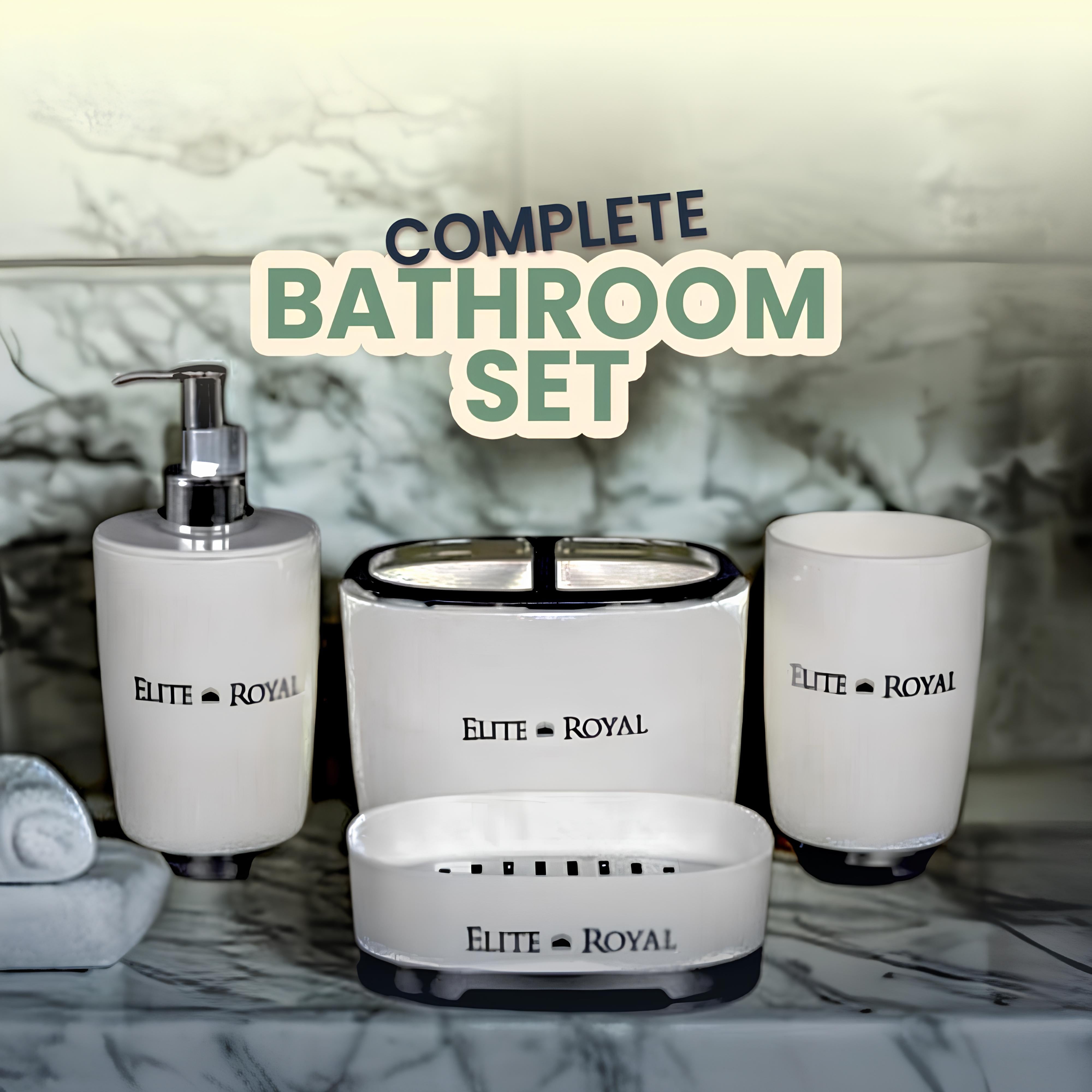 Elite Royal 4Pcs Bathroom Countertop Accessory Set